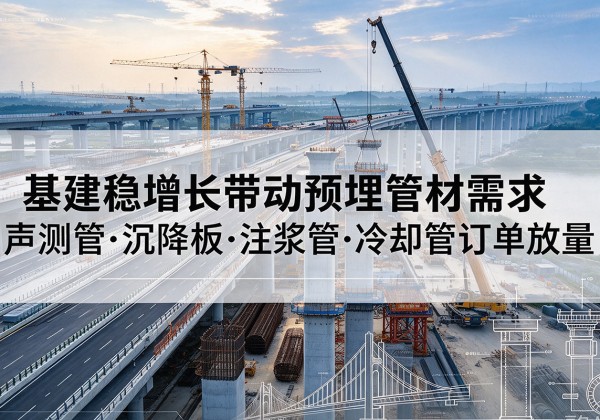 莲都基建稳增长带动预埋监测管材需求，声测管、沉降板、注浆管订单持续放量